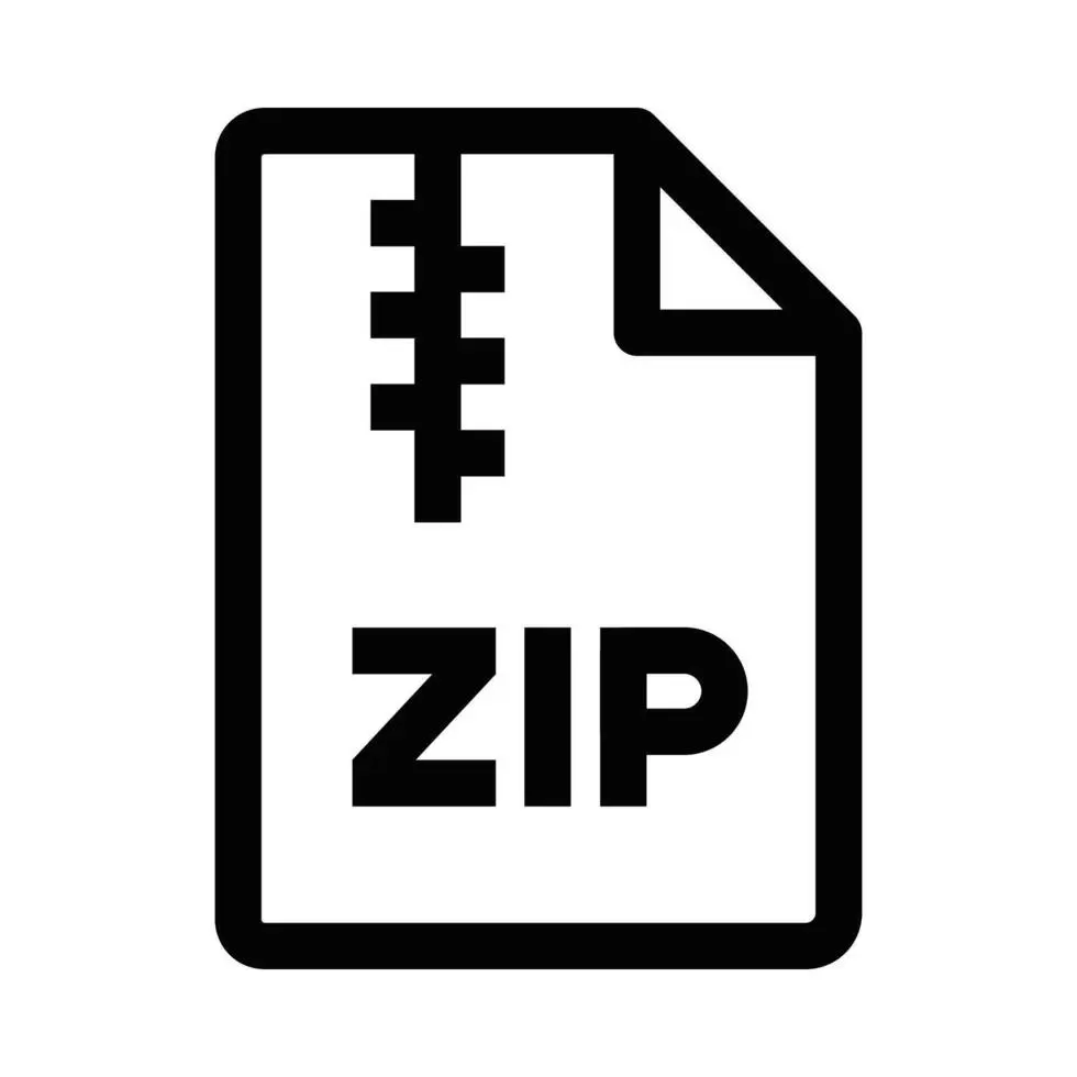نماد فایل فشرده ZIP با طراحی ساده و خطی